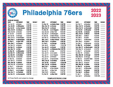 76ers schedule printable